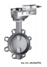 Затвор поворотный 22.012 ARI-ZESA-EA1Y  с э-приводом 24V AC/DC, EN-JS1030/нерж.сталь, межфланцевый (PN 16, DN 20)
