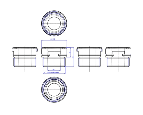 Специальный адаптер для монтажа датчиков pH/ОВП и кондуктометров серии ELEMENT в трубопровод (560707)