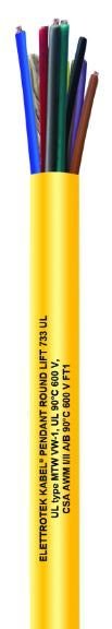 Крановые и лифтовые кабели Elettrotek Kabel PENDANT ROUND LIFT 733 UL