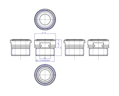 Специальный адаптер для монтажа датчиков pH/ОВП и кондуктометров серии ELEMENT в трубопровод (561228)