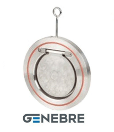 Клапан обратный пов. Genebre, CF8M/CF8M/Viton, Тмакс=+180оС межфланцевый