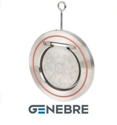 Клапан обратный пов. Genebre, CF8M/CF8M/Viton, Тмакс=+180оС межфланцевый