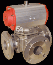 Кран шаровый-ZD, DN80, с приводом-HD, DW115 Ed1.4408/PTFE-FKM, L-резьба, двойного действия