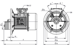 Вибродвигатель I040057 T4M/150/45/400/125V.230/400/50Hz RPM1500 Kw1,25 FCMAXKg 1500