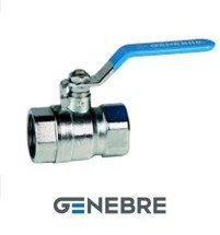 Кран шаровой полнопроходной GENEBRE 3029 02 DN008 PN25, корпус - латунь, шар - латунь, уплотнение шара - PTFE, ВР/ВР, рукоятка-рычаг, резьба BSPP
