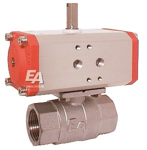 Кран шаровый KA 21/2&amp;quot;, с приводом ED70 латунь/PTFE-FKM, двойного действия