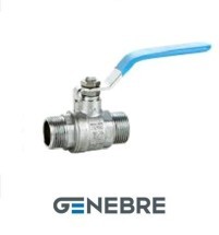 Кран шаровый полнопроходной GENEBRE, корпус-латунь, уплотнение-PTFE, Tmax=180°C НР/НР ручка-рыч
