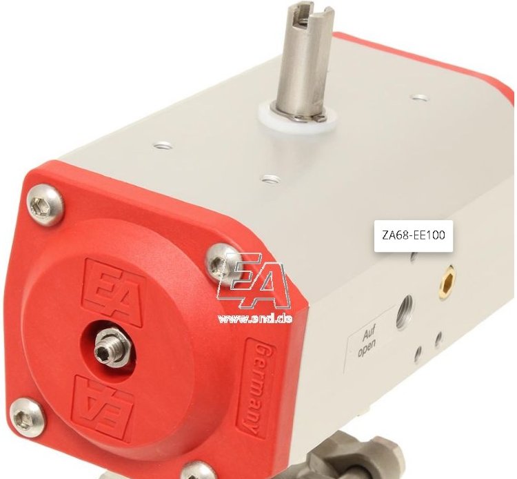 Кран шаровый-ZA, DN65-сварка, с пнриводом EE100, нерж.сталь/PTFE-FKM, с возвратной пружиной