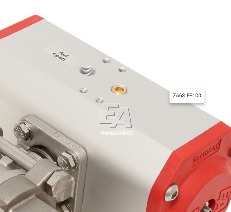 Кран шаровый-ZA, DN65-сварка, с пнриводом EE100, нерж.сталь/PTFE-FKM, с возвратной пружиной