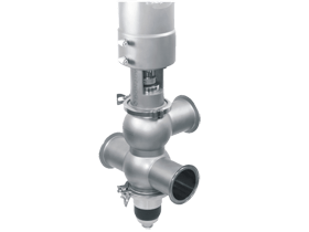 FH Санитарный двухседельный реверсивный клапан пневматический MixProof DIN S.S.304 сварка/сварка