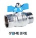 Кран шаровый полнопроходной GENEBRE, корпус-латунь, уплотнение-PTFE, Tmax=180°C НР/ВР ручка-баб