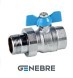 Кран шаровый полнопроходной Genebre  PN25 Латунь / Латунь / PTFE, Тмакс=+180оС вн. резьба / рез