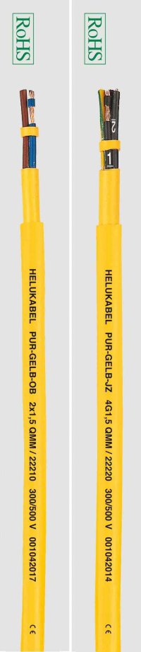 Гибкие кабели управления HELUKABEL PUR- PUR-GELB