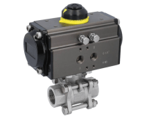 Кран шаровый Ball valve-MA 3/4&amp;quot;-female thread, w. actuator OD50 Stainless steel/PTFE-FKM, double acting