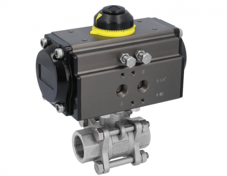 Кран шаровый Ball valve-MA 3/4&quot;-female thread, w. actuator OD50 Stainless steel/PTFE-FKM, double acting