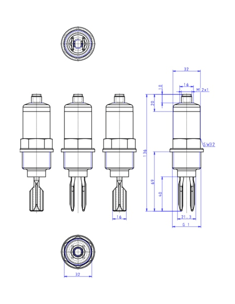 Вибрационный сигнализатор предельного уровня 555292 Tuning fork 8110