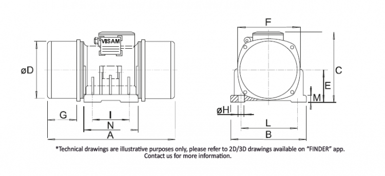 Вибродвигатель площадочный SPV 3.8 B (SPV040B02BBEAA)