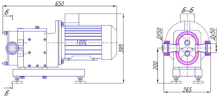 Насос роторный ШНК14-5/2 (ОРА-5/2)-МНР-ДУ50/ДУ50