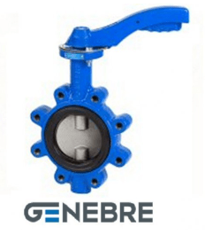 Затвор дисковый межфланцевый тип Lug Genebre PN16 GGG40/AIAI316/EPDM Тмакс=+120оС ручка