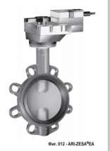 Затвор поворотный 22.012 ARI-ZESA-EA1Y с э-приводом 24V AC/DC, EN-JS1030/нерж.сталь, межфланцевый (PN 16, DN 300)