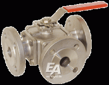 Кран шаровый 3-ходовой  DN50, PN16, L-резьба нерж. стальst.1.4408/PTFE/FKM, ISO5211