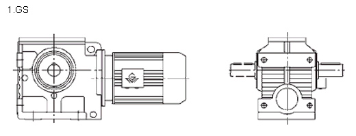 Мотор-редуктор  GSAF57-YEJ1, 1-4Р-56.61-М2-Ф30-270/1500/25/282/11/1.05