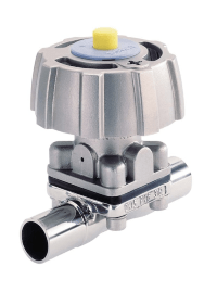 2/2-ходовой мембранный клапан с ручным управлением в корпусе из нержавеющей стали (218604)