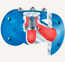 Обратный клапан 22.003 ARI-Checko-V  материал: ковкий чугун - JS1049 PN16 Тмакс=+350оС фланцевое (PN25 DN65)