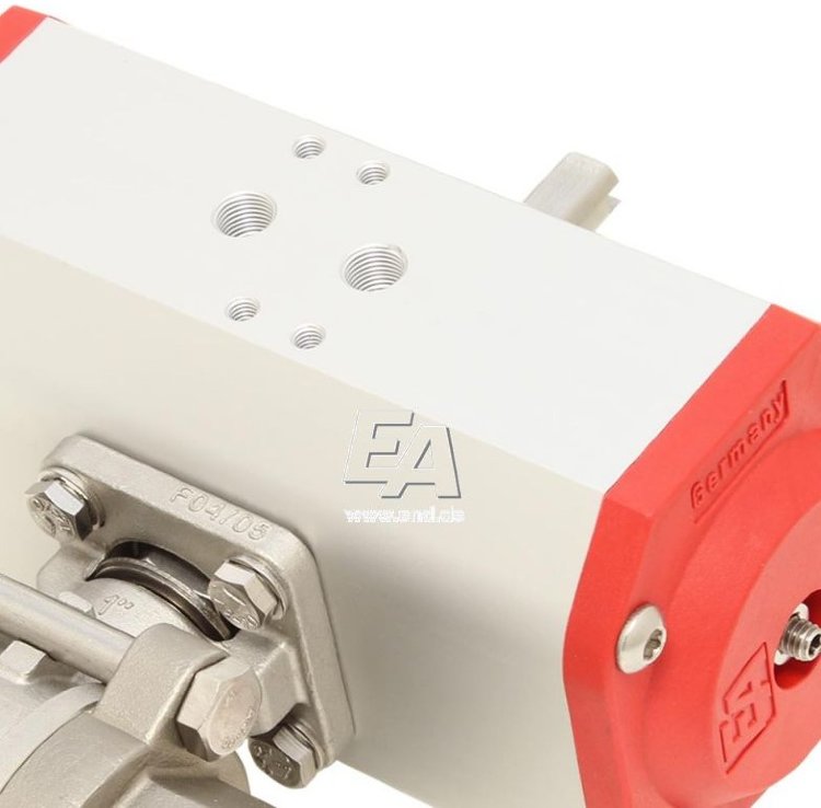 Кран шаровый ZA 1&quot;, с приводом ED43 нерж. сталь/PTFE-FKM, двойного действия