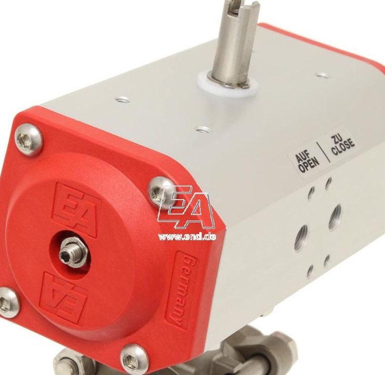 Кран шаровый ZA 1&quot;, с приводом ED43 нерж. сталь/PTFE-FKM, двойного действия