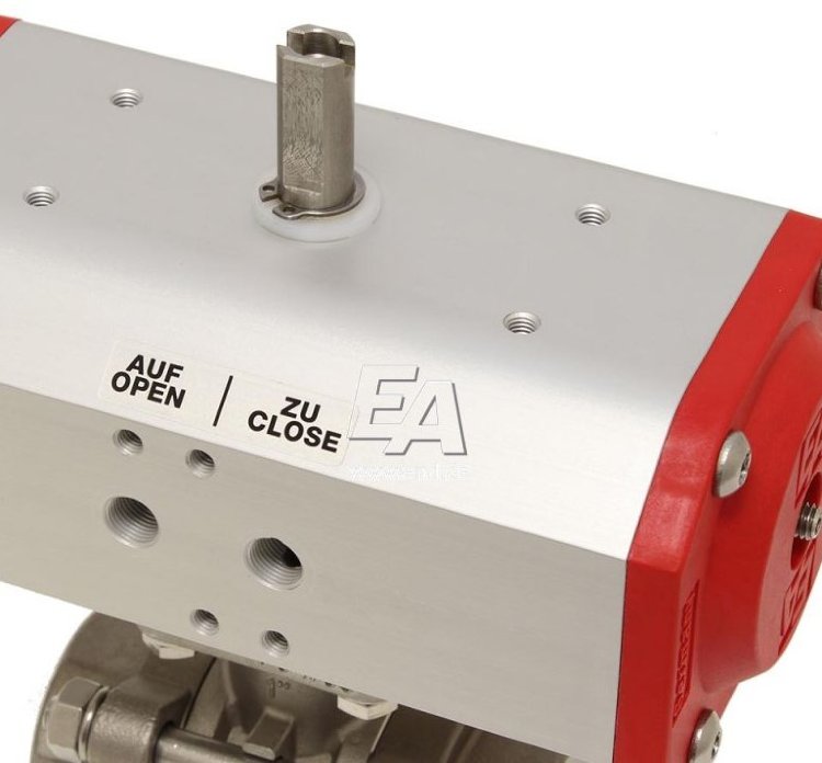 Кран шаровый ZA 1&quot;, с приводом ED43 нерж. сталь/PTFE-FKM, двойного действия