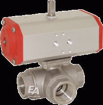 Кран шаровый-PD, 3/4", с приводом-EE, EW63 нерж. сталь/PTFET-резьба, возвратной пружиной