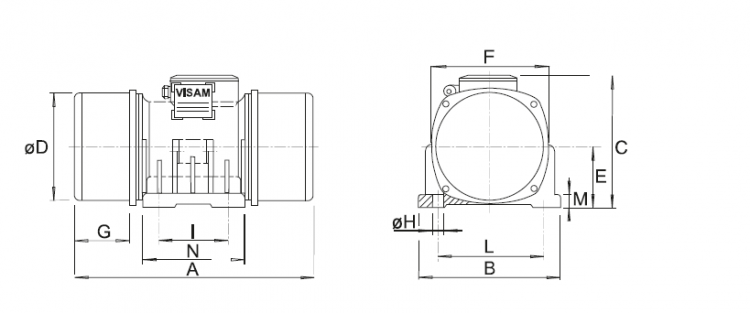 Вибродвигатель площадочный SPX-50 35.5 C 