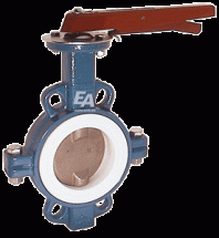 Затвор дисковый поворотный DN65, PN16, м. длина EN558-20 GGG/PTFE/нерж. сталь