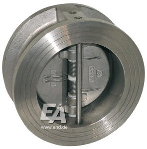 Двухстворчатый обратный клапан, DN80, PN16 нерж. сталь/EPDM/нерж. сталь