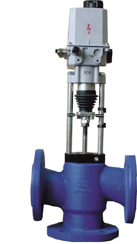 25ч908нж 400 Клапан регулирующий смесительный с эл./прив. (Regada), серый чугун, PN16, Тмакс= +150°С, фланцевое (DN20 КССР 1-20-ХХХ-1.1100-СЧ-1,6-1-15