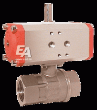 Кран шаровый-VN, 1/4&amp;quot;, с приводом-ED, DW43 Ms./PTFE-FKM, T-резьба, двойного действия